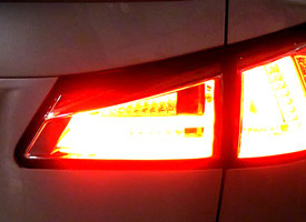 Chrome/Red Fiber Optic LED Headlight