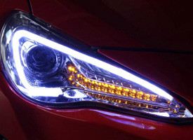 Chrome U-bar Projector LED Headlight