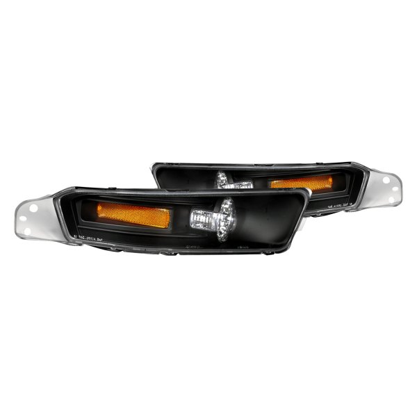 Spec-D® - Black/Chrome Crystal Turn Signal/Parking Lights, Ford Mustang