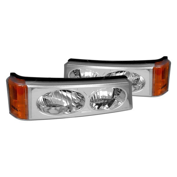 Spec-D® - Chrome/Amber/Clear Crystal Turn Signal/Parking Lights, Chevy Silverado