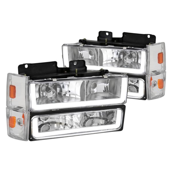 Spec-D® - Chrome LED DRL Bar Headlights with Turn Signal/Corner and Parking Lights, Chevy CK Pickup