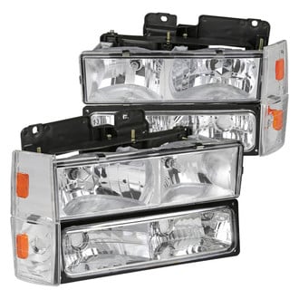 Spec-D® - Driver and Passenger Side Chrome Euro Headlights with Turn Signal/Parking Lights