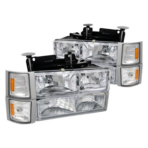Spec-D® - Chrome Euro Headlights with Turn Signal/Parking and Corner Lights