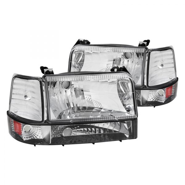 Spec-D® - Chrome Euro Headlights with Turn Signal/Corner and Parking Lights, Ford F-150