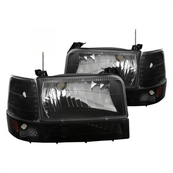 Spec-D® - Black Euro Headlights with Turn Signal/Corner and Parking Lights, Ford F-150