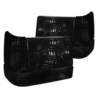 Spec-D® 2LBCLH-GKEE93G-RS - Driver and Passenger Side Chrome/Smoke Euro Headlights