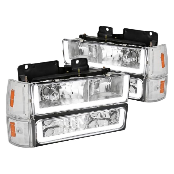 Spec-D® - Chrome LED DRL Bar Headlights with Turn Signal/Corner and Parking Lights, GMC CK Pickup