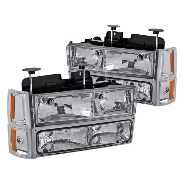 Spec-D® - Chrome Euro Headlights with Corner and Bumper Lights