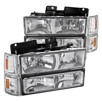 Spec-D® - Driver and Passenger Side Chrome Euro Headlights with Corner and Bumper Lights