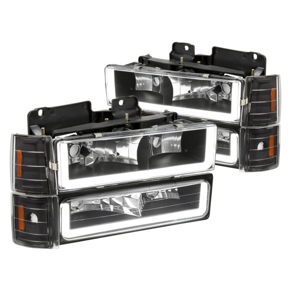 Spec-D® - Matte Black LED DRL Bar Headlights, GMC CK Pickup