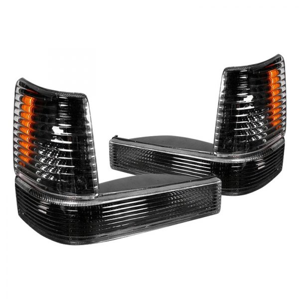 Spec-D® - Black Factory Style Turn Signal/Parking Lights with Cornering Light, Jeep Grand Cherokee