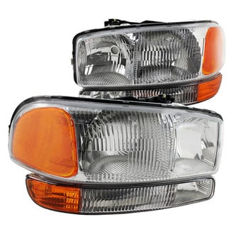 Spec-D® - Driver and Passenger Side Chrome Factory Style Headlights with Bumper Lights