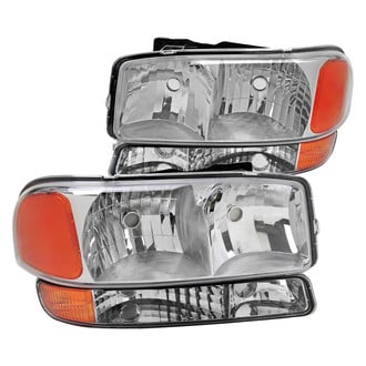 Spec-D® - Driver and Passenger Side Chrome Euro Headlights with Turn Signal/Parking Lights