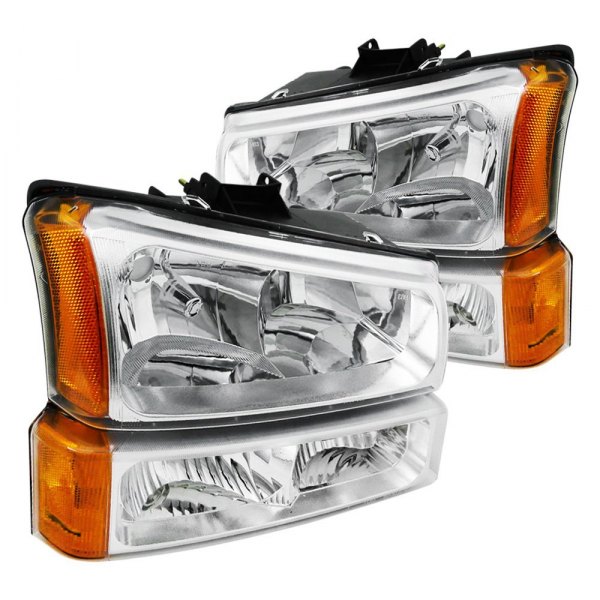 Spec-D® - Chrome Euro Headlights with Turn Signal/Parking Lights