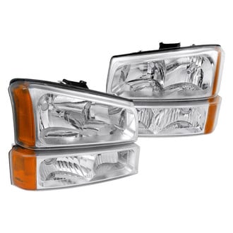 Spec-D® - Driver and Passenger Side Chrome Euro Headlights with Turn Signal/Parking Lights