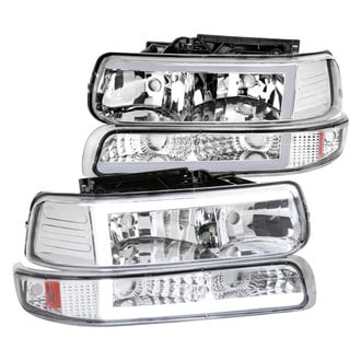 Spec-D® - Driver and Passenger Side Chrome LED DRL Bar Headlights with Turn Signal/Parking Lights