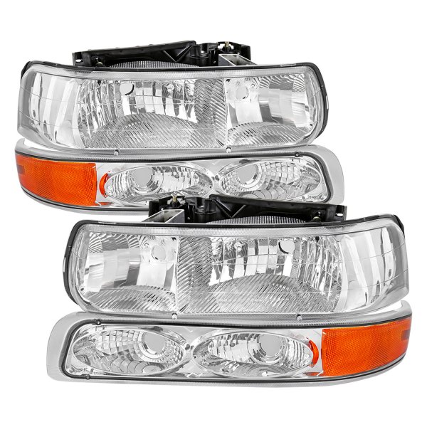 Spec-D® - Chrome Euro Headlights with Bumper Lights