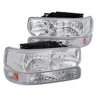 Spec-D® - Driver and Passenger Side Chrome Euro Headlights with Turn Signal/Parking Lights