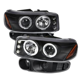 Spec-D® - Driver and Passenger Side Gloss Black Halo Projector Headlights