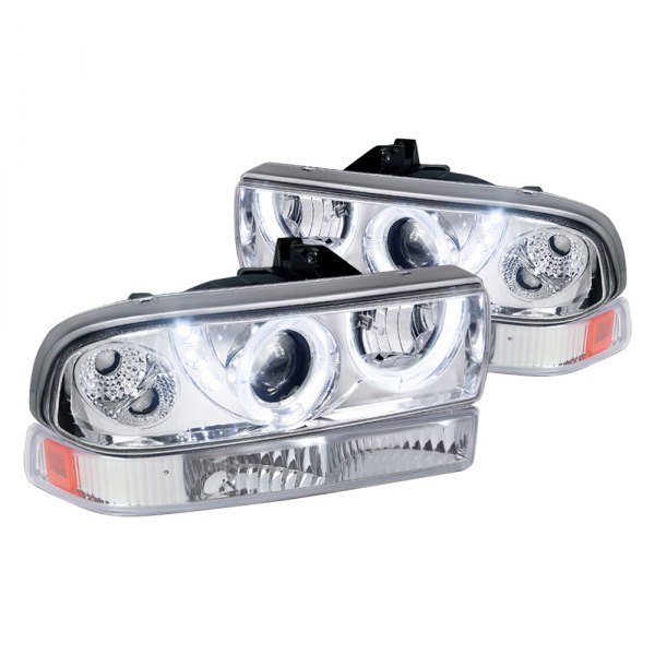 Spec-D® - Chrome LED Halo Projector Headlights, Chevrolet S-10 Pickup