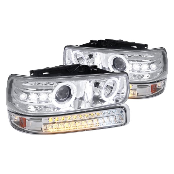 Spec-D® - Chrome Dual Halo Projector Headlights with Sequential LED Turn Signal