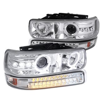 Spec-D® - Driver and Passenger Side Chrome Dual Halo Projector Headlights with Sequential LED Turn Signal