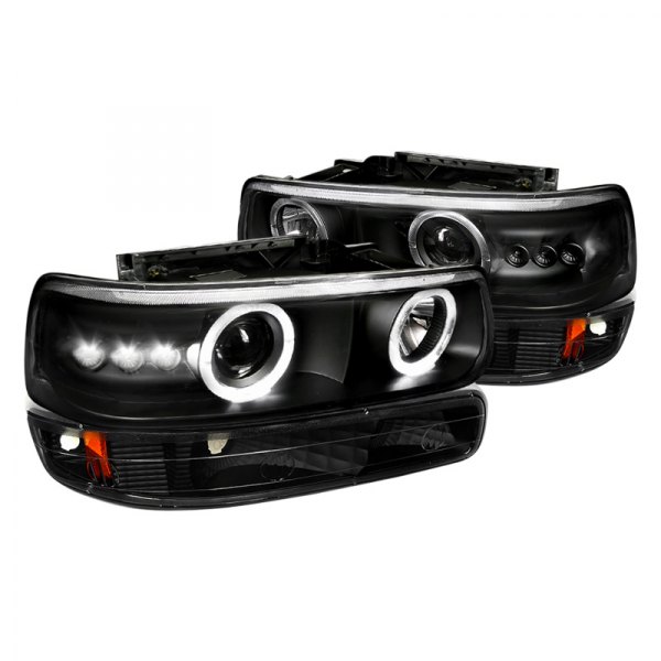 Spec-D® - Black/Smoke Halo Projector Headlights with LED Turn Signal/Parking Lights