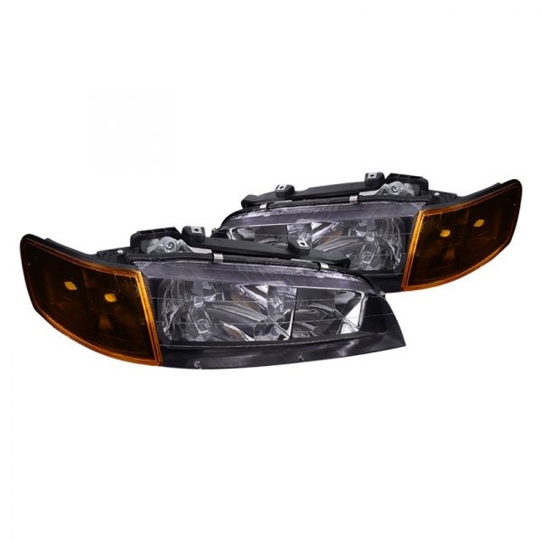Spec-D® - Black/Smoke Euro Headlights, Honda Accord