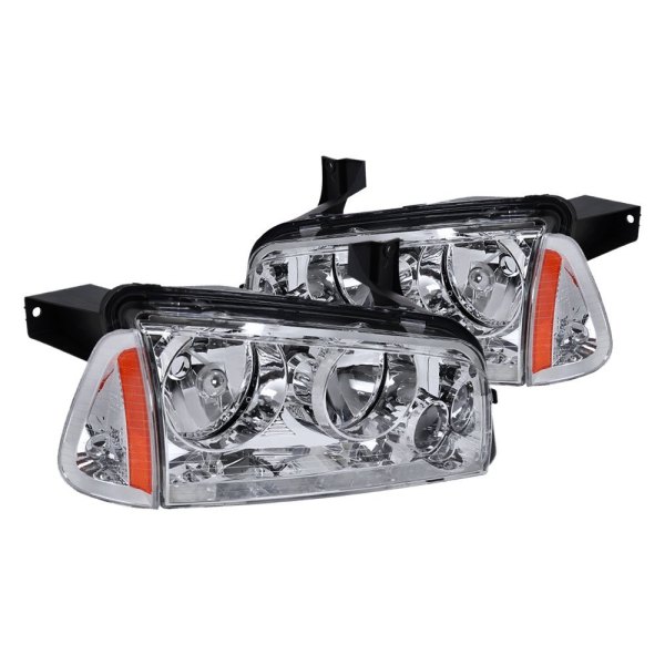 Spec-D® - Chrome Euro Headlights with Corner Lights, Dodge Charger