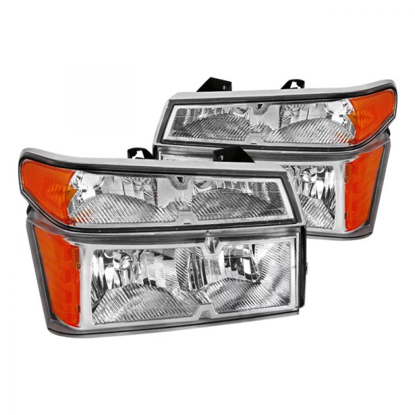 Spec-D® - Chrome Euro Headlights with Corner Lights, Chevy Colorado