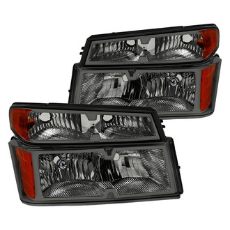 Spec-D® - Driver and Passenger Side Chrome/Smoke Euro Headlights with Corner Lights