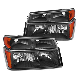 Spec-D® - Driver and Passenger Side Matte Black Euro Headlights with Corner Lights