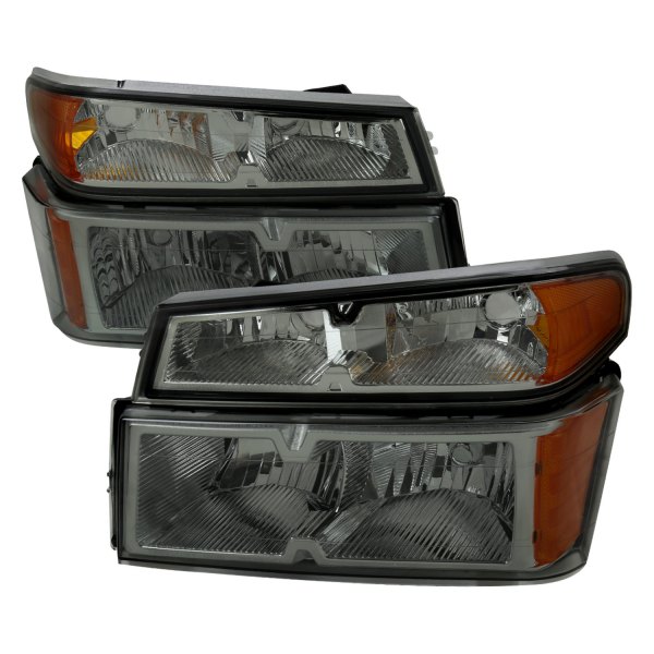 Spec-D® - Chrome/Smoke Euro Headlights with Turn Signal/Parking Lights, Chevy Colorado