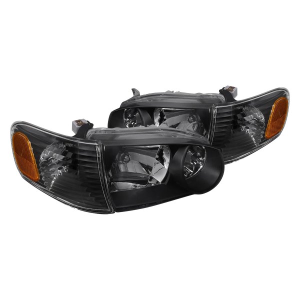 Spec-D® - Black Euro Headlights with Turn Signal/Corner Lights