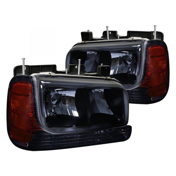 Spec-D® - Black/Smoke Euro Headlights with Corner Lights, Cadillac Escalade