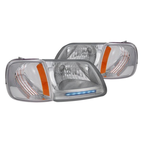 Spec-D® - Chrome Euro Headlights with Parking LEDs, Ford F-150