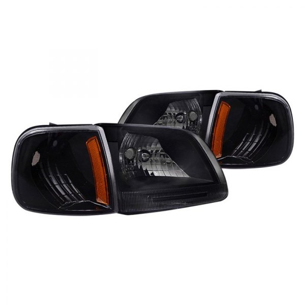 Spec-D® - Black Euro Headlights with Parking LEDs, Ford F-150
