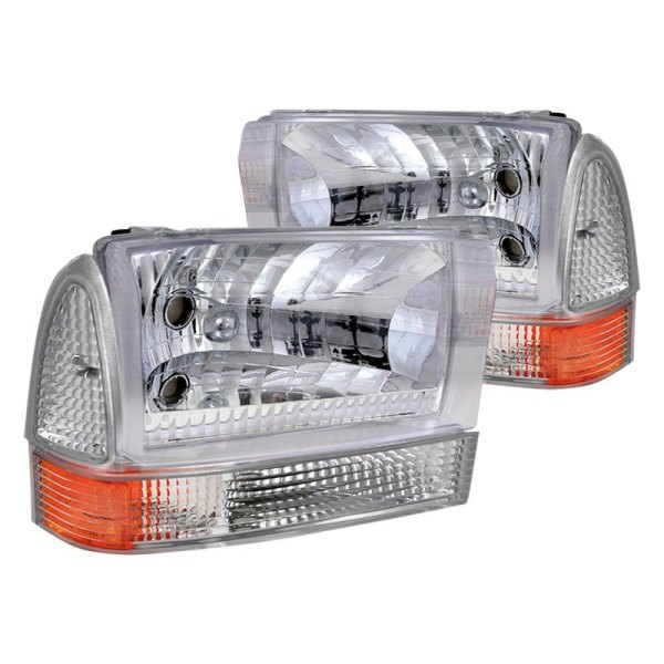 Spec-D® - Chrome Euro Headlights with Corner Lights