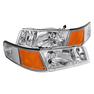 Spec-D® - Driver and Passenger Side Chrome Euro Headlights with Corner Lights