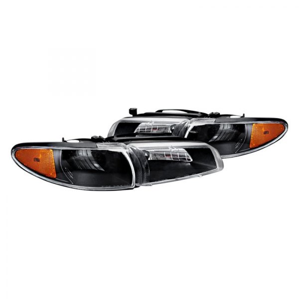 Spec-D® - Black Euro Headlights with Corner Lights, Pontiac Grand Prix