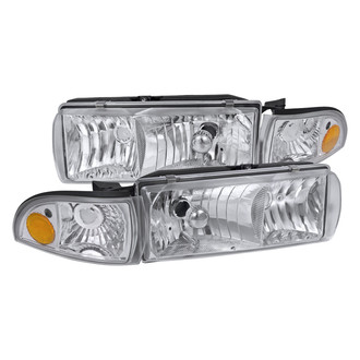 Spec-D® - Driver and Passenger Side Chrome Euro Headlights with Corner Lights