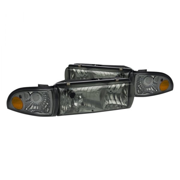 Spec-D® - Chrome/Smoke Euro Headlights with Corner Lights