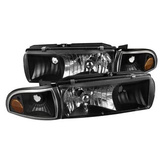 Spec-D® - Driver and Passenger Side Black Euro Headlights with Corner Lights