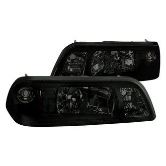 Spec-D® - Driver and Passenger Side Chrome/Smoke Euro Headlights with Corner Lights