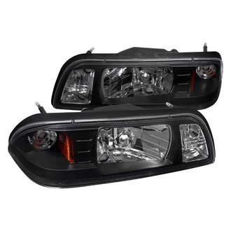 Spec-D® - Driver and Passenger Side Black Euro Headlights with Corner Lights