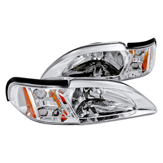 Spec-D® - Driver and Passenger Side Chrome Euro Headlights with Corner Lights