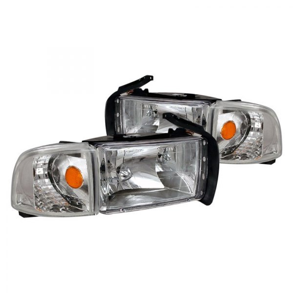 Spec-D® - Chrome Euro Headlights with Corner Lights, Dodge Ram