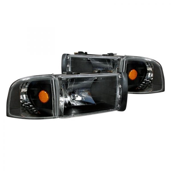 Spec-D® - Black Euro Headlights with Corner Lights, Dodge Ram