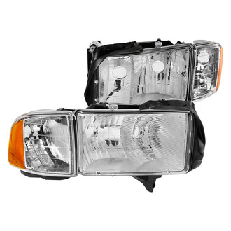 Spec-D® - Driver and Passenger Side Chrome Factory Style Headlights with Turn Signal/Corner Lights