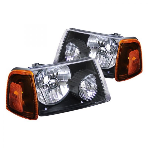 Spec-D® - Black Euro Headlights with Corner Lights, Ford Ranger